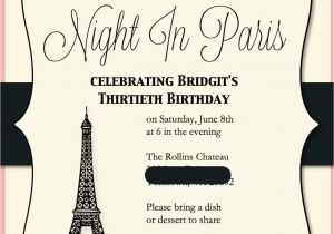 Paris themed Birthday Cards Paris themed Birthday Party Invitations 15 Invites