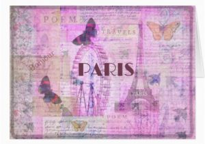 Paris themed Birthday Cards Paris Vintage Parisian theme Art Greeting Card Zazzle