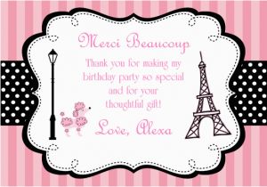 Paris themed Birthday Cards Parisian Thank You Cards Personalized