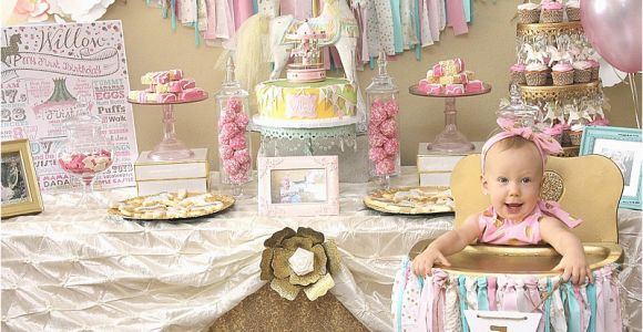 Party Supplies for 1st Birthday Girl A Pink Gold Carousel 1st Birthday Party Party Ideas