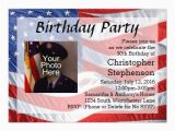 Patriotic Birthday Invitations Flag Photo Patriotic Birthday Party Invitation Zazzle