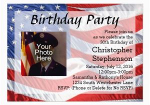 Patriotic Birthday Invitations Flag Photo Patriotic Birthday Party Invitation Zazzle