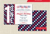 Patriotic Birthday Invitations Patriotic Birthday Invitation 1st Birthday Digital File or