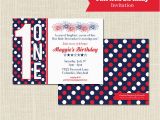 Patriotic Birthday Invitations Patriotic Birthday Invitation 1st Birthday Digital File or