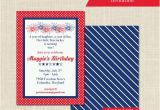 Patriotic Birthday Invitations Patriotic Birthday Invitation 1st Birthday Red White and