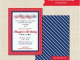 Patriotic Birthday Invitations Patriotic Birthday Invitation 1st Birthday Red White and