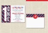 Patriotic Birthday Invitations Patriotic Birthday Invitation and Thank You Note Red White