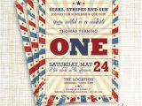 Patriotic Birthday Invitations Patriotic Vintage Memorial Day or July 4th Birthday