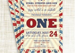 Patriotic Birthday Invitations Patriotic Vintage Memorial Day or July 4th Birthday