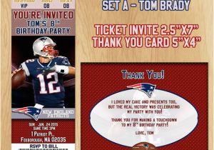 Patriots Birthday Card New England Patriots Birthday Party Invitation and Thank You