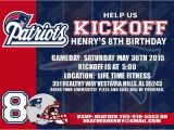 Patriots Birthday Party Invitations 4 95 New England Patriots Birthday Invitation Football