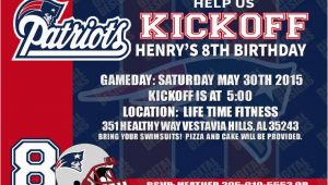 Patriots Birthday Party Invitations 4 95 New England Patriots Birthday Invitation Football