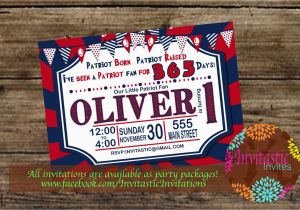 Patriots Birthday Party Invitations New England Patriots 1st Birthday Invitation Patriots Football