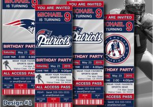 Patriots Birthday Party Invitations New England Patriots Birthday Invitation Football by Digisport