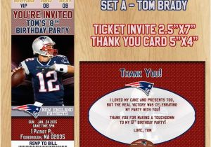 Patriots Birthday Party Invitations New England Patriots Birthday Party Invitation and Thank You