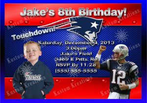 Patriots Birthday Party Invitations Nfl New England Patriots Birthday Invitation Kustom