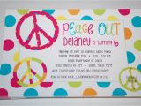 Peace Sign Birthday Decorations Baby Face Design Peace Sign Birthday Party Invitaiton