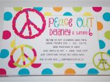 Peace Sign Birthday Decorations Baby Face Design Peace Sign Birthday Party Invitaiton
