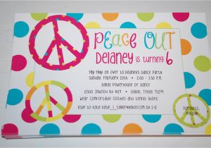 Peace Sign Birthday Decorations Baby Face Design Peace Sign Birthday Party Invitaiton