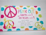 Peace Sign Birthday Invitations Baby Face Design Peace Sign Birthday Party Invitations