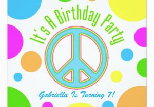 Peace Sign Birthday Invitations Colorful Peace Sign Birthday Party Invitations Zazzle