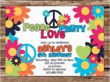 Peace Sign Birthday Invitations Custom Printable Peace Love Party Birthday by