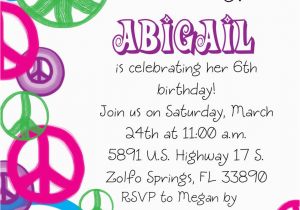 Peace Sign Birthday Invitations Free Printable Peace Sign Birthday Invitations