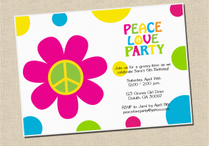 Peace Sign Birthday Invitations Free Printable Peace Sign Birthday Invitations Party