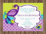 Peacock Birthday Party Invitations Peacock Birthday Invitation Peacock Baby Shower