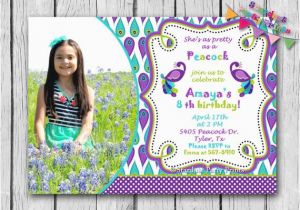 Peacock Birthday Party Invitations Peacock Birthday Invitation Peacock by Stardustpartyprints