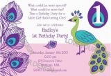 Peacock Birthday Party Invitations Peacock Birthday Invitation with Photo Jpeg File for