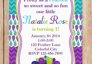 Peacock Birthday Party Invitations Pretty Peacock Birthday Invitation