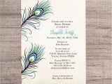 Peacock Birthday Party Invitations Printable Peacock Party Invitation 5×7 Showers by