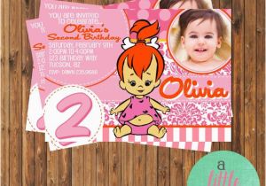 Pebbles Birthday Invitations Items Similar to Pebbles Invitation Pebbles Flintstone