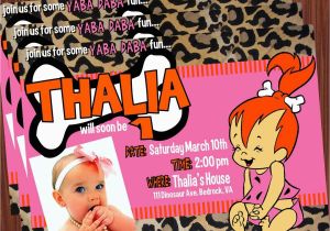 Pebbles Birthday Invitations Pebbles Invitation Pink Mimi 39 S Dollhouse