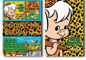 Pebbles Birthday Invitations the Flintstones Birthday Invitations Bam Bam Invitations