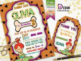 Pebbles Birthday Invitations the Flintstones Invitation Free Thank You Tag Pebbles