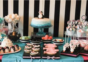 Penguin Birthday Decorations Kara 39 S Party Ideas Penguin themed Birthday Party