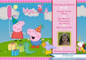 Peppa Pig Birthday Invites Peppa Pig Birthday Invitation Digital File by Ekwebdesigns