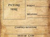 Percy Jackson Birthday Card Camp Half Blood I D Card by Doodlingsketch On Deviantart