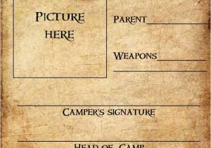 Percy Jackson Birthday Card Camp Half Blood I D Card by Doodlingsketch On Deviantart