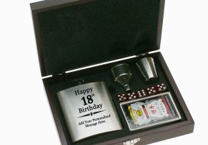 Personalised 18th Birthday Gifts for Her Engraved 18th Birthday Hip Flask Design Gift Set by