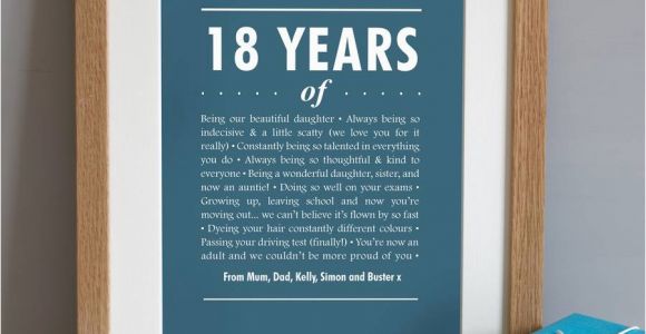Personalised 18th Birthday Gifts for Her Personalised 18th Birthday Print by Elephant Grey