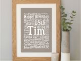 Personalised 18th Birthday Gifts for Her Personalised 18th Birthday Word Art Gift by Hope and Love