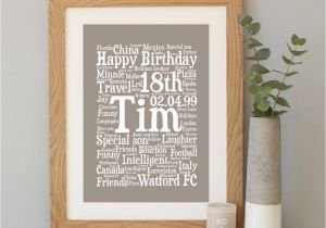 Personalised 18th Birthday Gifts for Her Personalised 18th Birthday Word Art Gift by Hope and Love