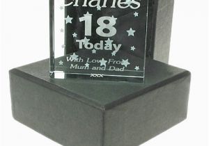 Personalised 18th Birthday Gifts for Him Personalised 18th Birthday Glass Block Boy Personalised