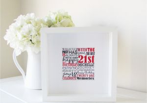 Personalised 21st Birthday Gifts for Her Personalized 21st Birthday Gift Framed Print Personalised Word