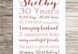 Personalised 30th Birthday Gifts for Her 30th Birthday Gift Birthday Sign Personalized Print for Her