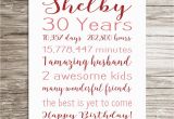 Personalised 30th Birthday Gifts for Her 30th Birthday Gift Birthday Sign Personalized Print for Her