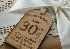 Personalised 30th Birthday Gifts for Her Personalised 30th Birthday Gift Tag Unusual Engraved